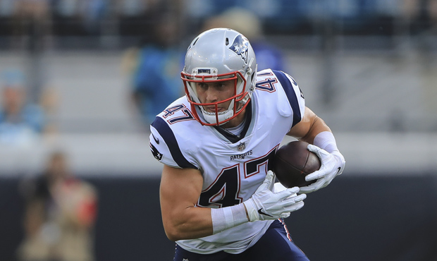 New Seahawks TE Jacob Hollister has appeared in 23 games for New England. (Getty)...