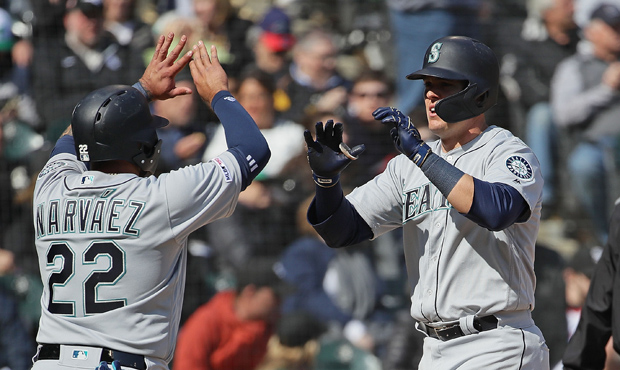 Ryon Healy hit his third home run of the young Mariners season on Friday. (Getty)...