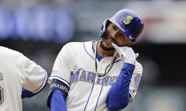 Mariners SS J.P. Crawford went 4 for 4 Sunday to raise his average to .300 on the season. (AP)...