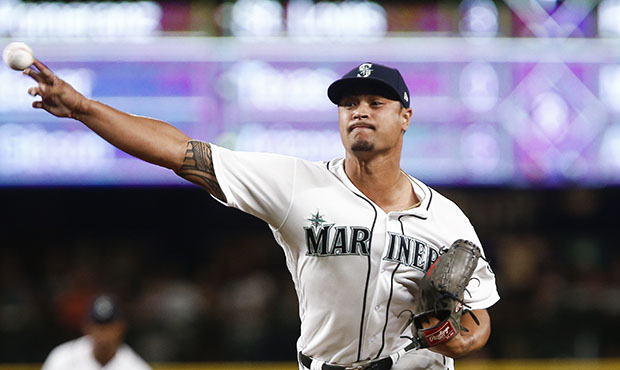 Sam Tuivailala appeared in just five games with the Mariners following his trade in 2018. (Getty)...