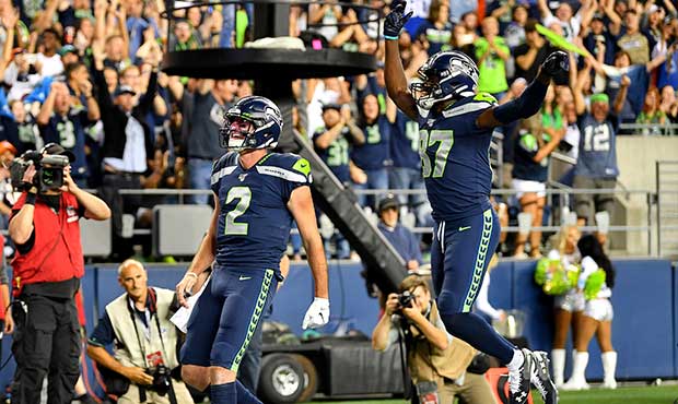Seahawks QB Paxton Lynch threw for 109 yards and two touchdowns. (Getty)...