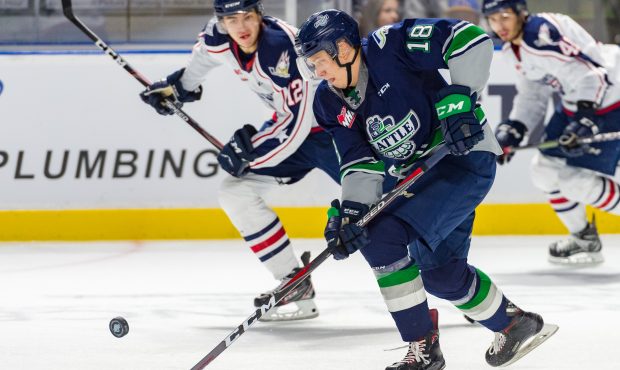 Andrej Kukuca's goal wasn't enough as the Thunderbird fell to the Tri-City Americans. (Brian Liesse...