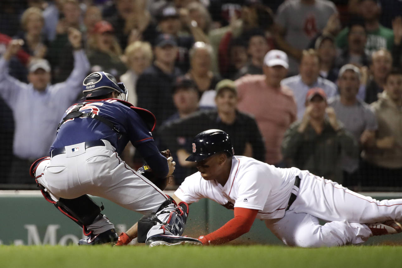 Rosario nails Devers at plate, Twins hold off Red Sox 2-1
