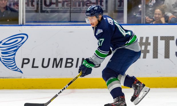 Seattle Thunderbirds rookie Lucas Ciona scored his first WHL goal in a win over the Prince Albert R...