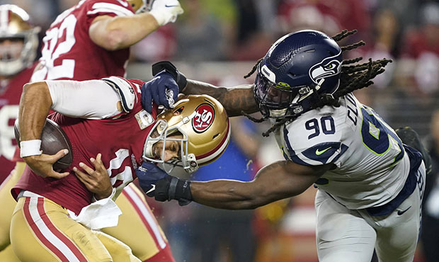 Seattle Seahawks defensive end Rasheem Green is pictured during