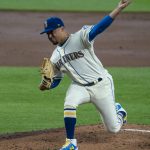 SEATTLE, WA - AUGUST 09: Starting pitcher Justus Sheffield #33 of the Seattle Mariners delivers a pitch during the second inning of a game against the Colorado Rockies at T-Mobile Park on August, 9, 2020 in Seattle, Washington. (Photo by Stephen Brashear/Getty Images)