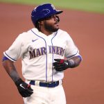 SEATTLE, WASHINGTON - SEPTEMBER 06: Phillip Ervin #20 of the Seattle Mariners reacts after hitting a groundout to short to end the fourth inning against the Texas Rangers at T-Mobile Park on September 06, 2020 in Seattle, Washington. (Photo by Abbie Parr/Getty Images)