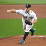 SEATTLE, WASHINGTON - SEPTEMBER 22: Ljay Newsome #74 of the Seattle Mariners pitches in the first inning against the Houston Astros at T-Mobile Park on September 22, 2020 in Seattle, Washington. (Photo by Abbie Parr/Getty Images)