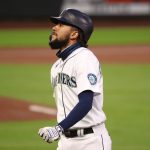 SEATTLE, WASHINGTON - SEPTEMBER 22: J.P. Crawford #3 of the Seattle Mariners reacts after grounding out to first in the third inning against the Houston Astros at T-Mobile Park on September 22, 2020 in Seattle, Washington. (Photo by Abbie Parr/Getty Images)