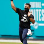 MIAMI GARDENS, FLORIDA - OCTOBER 04: Russell Wilson #3 of the Seattle Seahawks warms up prior to the game against the Miami Dolphins at Hard Rock Stadium on October 04, 2020 in Miami Gardens, Florida. (Photo by Michael Reaves/Getty Images)