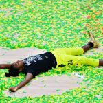 PALMETTO, FLORIDA - OCTOBER 06: Jewell Loyd #24 of the Seattle Storm does a confetti angel on the court after defeating the Las Vegas Aces 92-59 following Game 3 of the WNBA Finals to win the Championship at Feld Entertainment Center on October 06, 2020 in Palmetto, Florida. NOTE TO USER: User expressly acknowledges and agrees that, by downloading and or using this photograph, User is consenting to the terms and conditions of the Getty Images License Agreement. (Photo by Julio Aguilar/Getty Images)