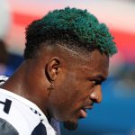 ORCHARD PARK, NEW YORK - NOVEMBER 08: DK Metcalf #14 of the Seattle Seahawks looks on during warmups before the game against the Buffalo Bills at Bills Stadium on November 08, 2020 in Orchard Park, New York. (Photo by Bryan M. Bennett/Getty Images)