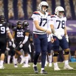 SEATTLE, WASHINGTON - NOVEMBER 21: Grant Gunnell #17 of the Arizona Wildcats reacts after failing to convert on third down in the fourth quarter against the Washington Huskies at Husky Stadium on November 21, 2020 in Seattle, Washington. (Photo by Abbie Parr/Getty Images)