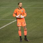 SEATTLE, WASHINGTON - NOVEMBER 24: Stefan Frei #24 of Seattle Sounders looks on in the first half against Los Angeles FC during Round One of the MLS Cup Playoffs at Lumen Field Field on November 24, 2020 in Seattle, Washington. (Photo by Abbie Parr/Getty Images)
