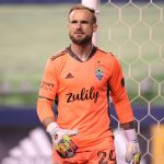 SEATTLE, WASHINGTON - DECEMBER 01: Stefan Frei #24 of Seattle Sounders looks on in the second half against FC Dallas during the Western Conference Semifinal game at Lumen Field on December 01, 2020 in Seattle, Washington. (Photo by Abbie Parr/Getty Images)