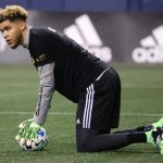 SEATTLE, WASHINGTON - DECEMBER 07: Dayne St. Clair #97 of Minnesota United looks on before the Western Conference Finals game against the Seattle Sounders at Lumen Field on December 07, 2020 in Seattle, Washington. (Photo by Abbie Parr/Getty Images)