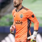 SEATTLE, WASHINGTON - DECEMBER 07: Stefan Frei #24 of Seattle Sounders watches play in the first half against Minnesota United during the Western Conference Finals game at Lumen Field on December 07, 2020 in Seattle, Washington. (Photo by Abbie Parr/Getty Images)