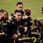 COLUMBUS, OHIO - DECEMBER 12: Lucas Zelarayan #10 of Columbus Crew celebrates his goal in the first half during the MLS Cup Final against the Seattle Sounders at MAPFRE Stadium on December 12, 2020 in Columbus, Ohio. (Photo by Emilee Chinn/Getty Images)