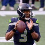 SEATTLE, WASHINGTON - DECEMBER 27: Russell Wilson #3 of the Seattle Seahawks looks to pass against the Los Angeles Rams during the first quarter at Lumen Field on December 27, 2020 in Seattle, Washington. (Photo by Abbie Parr/Getty Images)