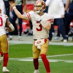 GLENDALE, ARIZONA - JANUARY 03: Quarterback C.J. Beathard #3 of the San Francisco 49ers throws a pass during the second quarter against the Seattle Seahawks at State Farm Stadium on January 03, 2021 in Glendale, Arizona. (Photo by Chris Coduto/Getty Images)