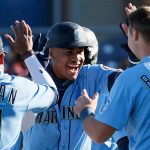 Julio Rodríguez hit a single in the ninth inning to score Jarred Kelenic and deliver an M's win. (Getty)