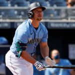 PEORIA, ARIZONA - MARCH 04: Kyle Seager #15 of the Seattle Mariners hits a home run against the Colorado Rockies in the third inning of an MLB spring training game at Peoria Sports Complex on March 04, 2021 in Peoria, Arizona. (Photo by Steph Chambers/Getty Images)
