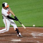 BALTIMORE, MARYLAND - APRIL 13: Ramon Urias #29 of the Baltimore Orioles drives in the winning run against the Seattle Mariners in the seventh inning during game two of a double header at Oriole Park at Camden Yards on April 13, 2021 in Baltimore, Maryland. (Photo by Rob Carr/Getty Images)
