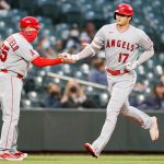 SEATTLE, WASHINGTON - APRIL 30: Shohei Ohtani #17 of the Los Angeles Angels rounds the bases after his home run against the Seattle Mariners in the third inning at T-Mobile Park on April 30, 2021 in Seattle, Washington. (Photo by Steph Chambers/Getty Images)