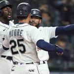 The Mariners used a six-run eighth inning to come back and beat San Francisco. (AP)