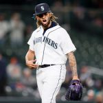 SEATTLE, WASHINGTON - MAY 03:  Pitcher Keynan Middleton #99 of the Seattle Mariners reacts after a strike out against the Baltimore Orioles during the seventh inning at T-Mobile Park on May 03, 2021 in Seattle, Washington. (Photo by Steph Chambers/Getty Images)