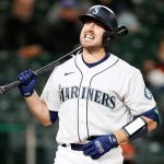 SEATTLE, WASHINGTON - MAY 03: Tom Murphy #2 of the Seattle Mariners reacts after a strike during the fifth inning against the Baltimore Orioles at T-Mobile Park on May 03, 2021 in Seattle, Washington. (Photo by Steph Chambers/Getty Images)