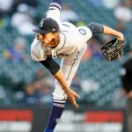 SEATTLE, WASHINGTON - MAY 13: Logan Gilbert #36 of the Seattle Mariners pitches during the third inning against the Cleveland Indians in his MLB debut at T-Mobile Park on May 13, 2021 in Seattle, Washington. (Photo by Steph Chambers/Getty Images)