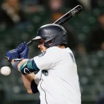 SEATTLE, WASHINGTON - MAY 17: Tom Murphy #2 of the Seattle Mariners avoids a pitch during the fifth inning against the Detroit Tigers at T-Mobile Park on May 17, 2021 in Seattle, Washington. (Photo by Steph Chambers/Getty Images)