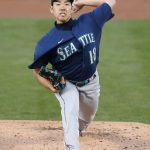OAKLAND, CALIFORNIA - MAY 24: Yusei Kikuchi #18 of the Seattle Mariners pitches in the bottom of the first inning against the Oakland Athletics at RingCentral Coliseum on May 24, 2021 in Oakland, California. (Photo by Lachlan Cunningham/Getty Images)