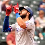 SEATTLE, WASHINGTON - MAY 30: Joey Gallo #13 of the Texas Rangers celebrates while crossing home plate after hitting a two-run home run during the seventh inning against the Seattle Mariners at T-Mobile Park on May 30, 2021 in Seattle, Washington. (Photo by Abbie Parr/Getty Images)