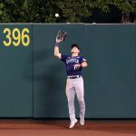 ANAHEIM, CALIFORNIA - JUNE 03: Jarred Kelenic #10 of the Seattle Mariners catches a fly ball in center field off the bat of Shohei Ohtani of the Los Angeles Angels in the seventh inning at Angel Stadium of Anaheim on June 03, 2021 in Anaheim, California. (Photo by Katharine Lotze/Getty Images)