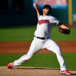 CLEVELAND, OHIO - JUNE 11: Aaron Civale #43 of the Cleveland Indians delivers a pitch in the first inning during their game against the Seattle Mariners at Progressive Field on June 11, 2021 in Cleveland, Ohio. (Photo by Emilee Chinn/Getty Images)