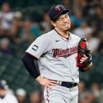 SEATTLE, WASHINGTON - JUNE 14: Kenta Maeda #18 of the Minnesota Twins reacts during the first inning against the Seattle Mariners at T-Mobile Park on June 14, 2021 in Seattle, Washington. (Photo by Steph Chambers/Getty Images)