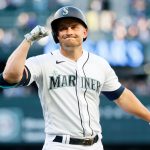 SEATTLE, WASHINGTON - JUNE 15: Kyle Seager #15 of the Seattle Mariners reacts after flying out during the first inning against the Minnesota Twins at T-Mobile Park on June 15, 2021 in Seattle, Washington. (Photo by Steph Chambers/Getty Images)