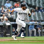 SEATTLE, WASHINGTON - JUNE 17: Luis Torrens #22 of the Seattle Mariners runs to first base during the game against the Tampa Bay Rays at T-Mobile Park on June 17, 2021 in Seattle, Washington. (Photo by Alika Jenner/Getty Images)