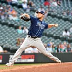 SEATTLE, WASHINGTON - JUNE 17: Rich Hill #14 of the Tampa Bay Rays pitches the ball during the game against the Seattle Mariners at T-Mobile Park on June 17, 2021 in Seattle, Washington. (Photo by Alika Jenner/Getty Images)