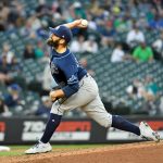SEATTLE, WASHINGTON - JUNE 18: Andrew Kittredge #36 of the Tampa Bay Rays pitches the ball during the game against the Seattle Mariners at T-Mobile Park on June 18, 2021 in Seattle, Washington. (Photo by Alika Jenner/Getty Images)