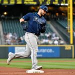 SEATTLE, WASHINGTON - JUNE 19: Mike Zunino #10 of the Tampa Bay Rays rounds third base after hitting a home run during the game against the Seattle Mariners at T-Mobile Park on June 19, 2021 in Seattle, Washington. (Photo by Alika Jenner/Getty Images)