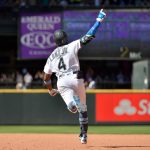 SEATTLE, WASHINGTON - JUNE 20: Shed Long Jr. #4 of the Seattle Mariners reacts after his game winning grand slam against the Tampa Bay Rays at T-Mobile Park on June 20, 2021 in Seattle, Washington. The Seattle Mariners beat the Tampa Bay Rays 6-2 in extra innings. (Photo by Alika Jenner/Getty Images)