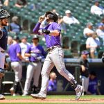 SEATTLE, WASHINGTON - JUNE 23: Brendan Rodgers #7 of the Colorado Rockies points after hitting a home run during the game against the Seattle Mariners at T-Mobile Park on June 23, 2021 in Seattle, Washington. (Photo by Alika Jenner/Getty Images)
