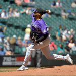 SEATTLE, WASHINGTON - JUNE 23: German Marquez #48 of the Colorado Rockies throws a pitch during the game against the Seattle Mariners at T-Mobile Park on June 23, 2021 in Seattle, Washington. (Photo by Alika Jenner/Getty Images)