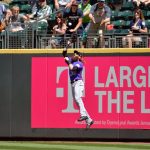 SEATTLE, WASHINGTON - JUNE 23: Charlie Blackmon #19 of the Colorado Rockies catches the ball for an out during the game against the Seattle Mariners at T-Mobile Park on June 23, 2021 in Seattle, Washington. (Photo by Alika Jenner/Getty Images)