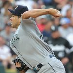 CHICAGO, ILLINOIS - JUNE 25: Starting pitcher Yusei Kikuchi #18 of the Seattle Mariners delivers the ball against the Chicago White Sox at Guaranteed Rate Field on June 25, 2021 in Chicago, Illinois. (Photo by Jonathan Daniel/Getty Images)