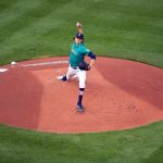 SEATTLE, WASHINGTON - JULY 02: Logan Gilbert #36 of the Seattle Mariners throws a pitch during the first inning of the game against the Texas Rangers at T-Mobile Park on July 02, 2021 in Seattle, Washington. (Photo by Alika Jenner/Getty Images)