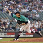 SEATTLE, WASHINGTON - JULY 02: Logan Gilbert #36 of the Seattle Mariners throws a pitch during the second inning of the game against the Texas Rangers at T-Mobile Park on July 02, 2021 in Seattle, Washington. (Photo by Alika Jenner/Getty Images)